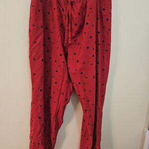 GAP Red Pants with Black Heart Design